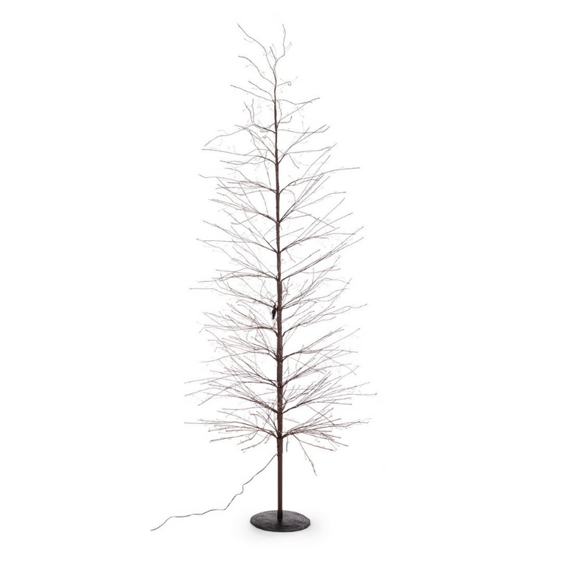 Albero di Natale con luci incorporate di colore marrone con 2700 microled e alto 240 cm